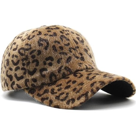 Faux Fur Baseball Cap, Warm Leopard Fleece Baseball Hats, Plush Winter Hip-Hop main image 5